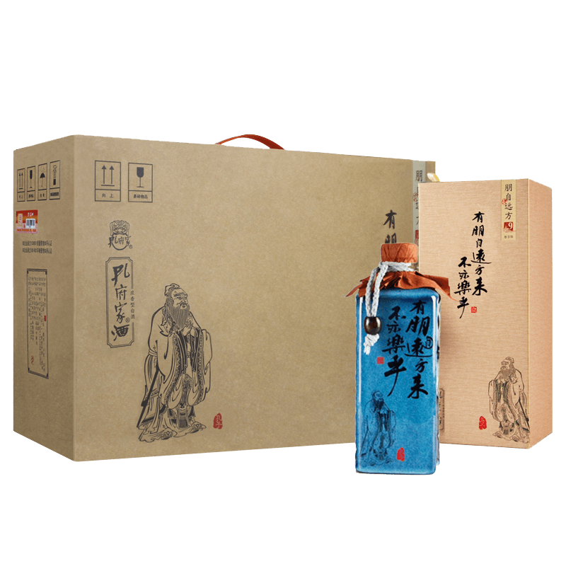 孔府家 朋自远方9 浓香型白酒 52度 500ml*4瓶 整箱装 送礼商务宴请