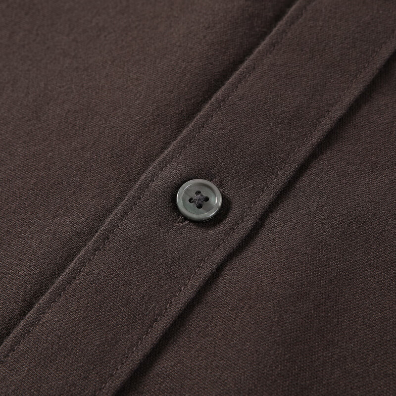 哈特马克斯磨毛牛津纺保暖舒适纯棉柔软男长袖衬衫 深咖色 41