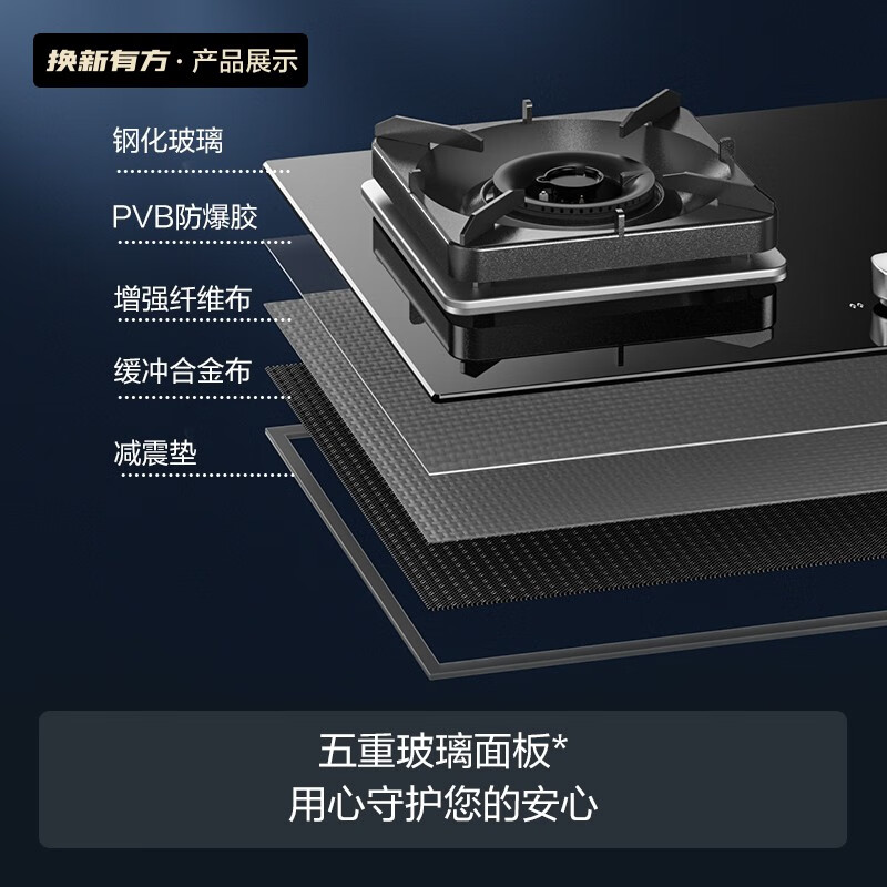 方太燃气灶（天然气）家用嵌入式猛火双灶台灶具 5.0kW*大火力 可调节底盘 以旧换新 JZT-TH27B