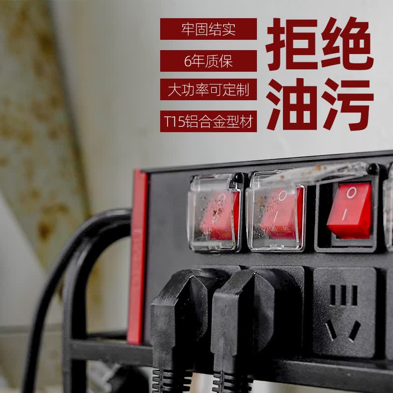 德木（DEMU） PDU机柜插座10A独立开关双排专用鱼缸机房茶吧分控排插工业程拖接线板定制 独立开关6位10A无线16A自接线 2U双排
