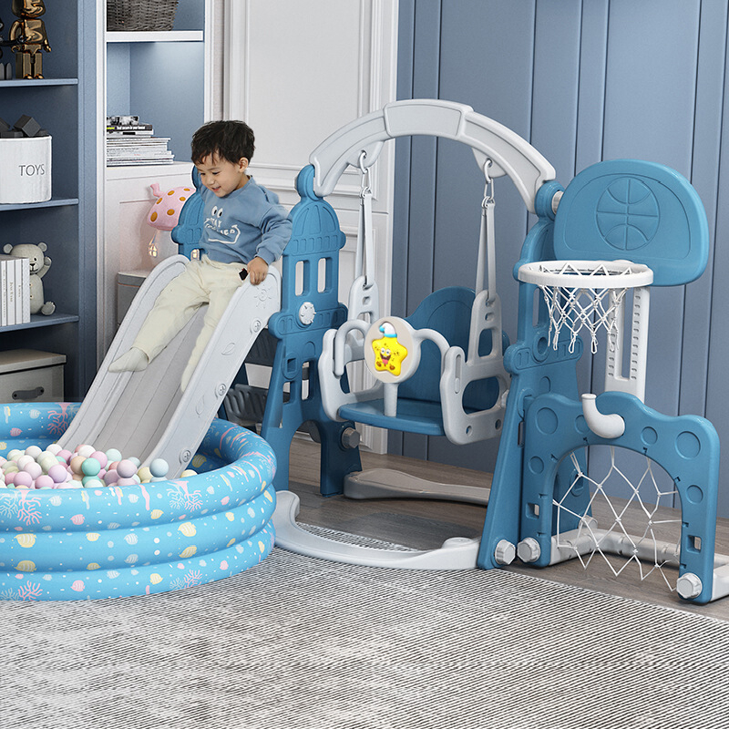 儿童滑滑梯秋千四合一组合小型室内家用幼儿园宝宝小孩游乐场玩具