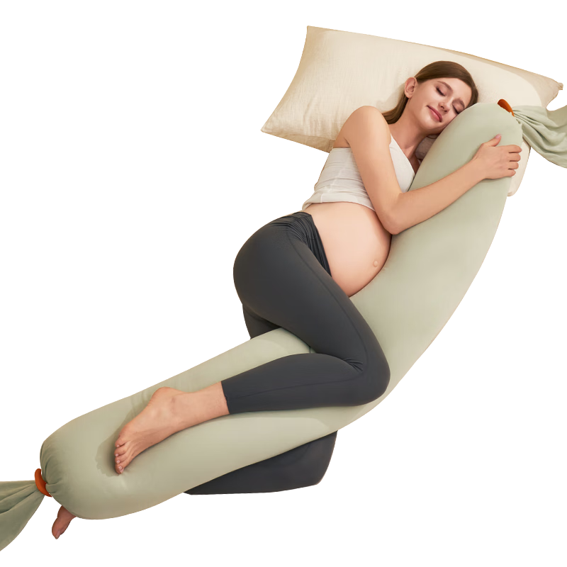 佳韻寶孕婦枕側睡枕托腹護腰長(cháng)條抱枕睡覺(jué)神器多功能糖果枕 竹青綠