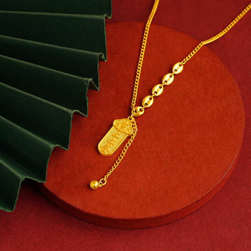 锦彩福古法仿金幸运签女款套链镀金时尚百搭幸运签吊坠寓意美好久不