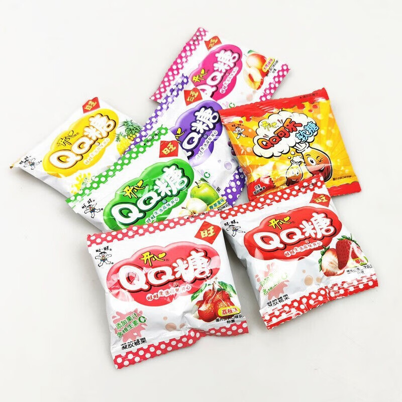 旺旺旺仔开心qq糖500g装软糖橡皮糖果称儿童小零食水果软糖 【青苹果