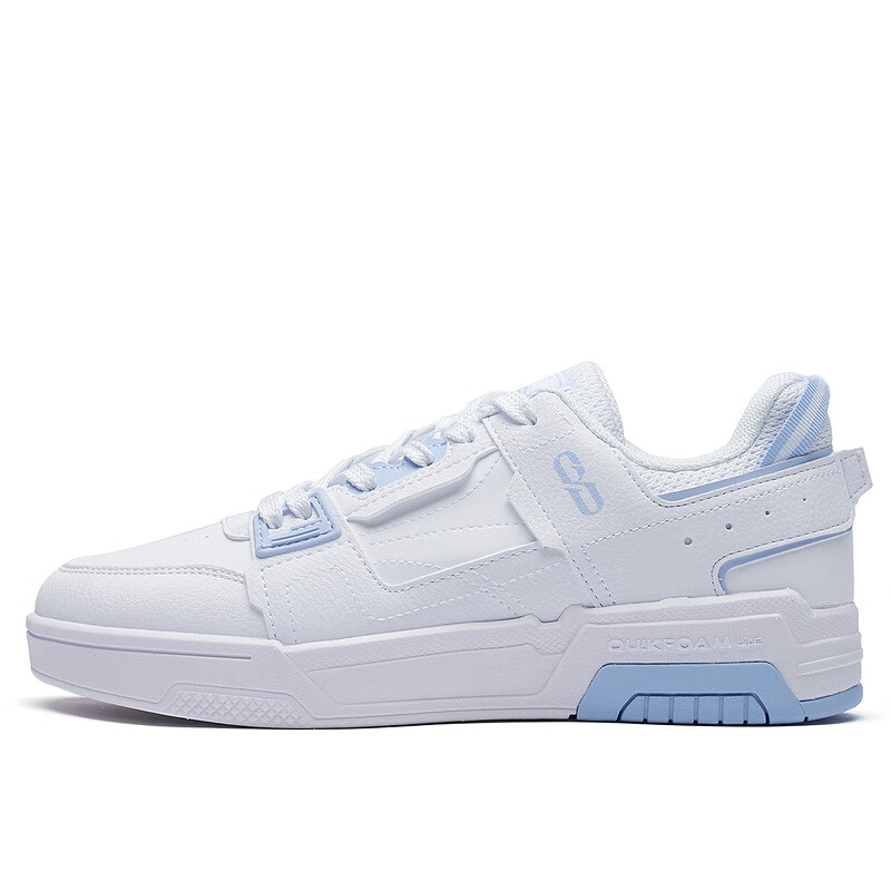 女鞋运动鞋春夏季新款防滑耐磨中帮板鞋女百搭休闲鞋 361度白/霁风蓝