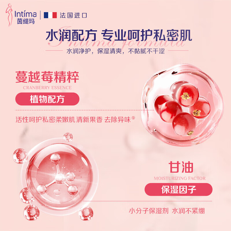 茵缇玛（Intima）私处护理液 女性私密处洗液外阴洗护沐浴清洁弱酸亲肤0添加 日常护理*2+经期护理