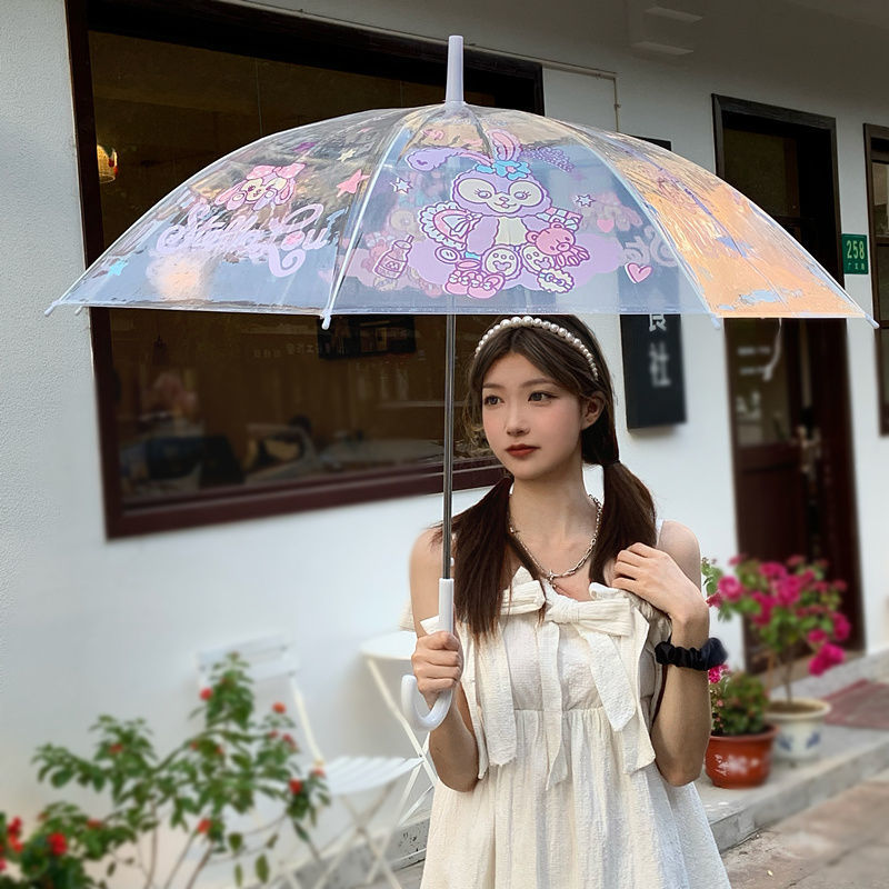 原创设计星黛露雨伞全自动长柄加厚抗风透明雨伞卡通可爱少女心 星黛露长柄透明雨伞