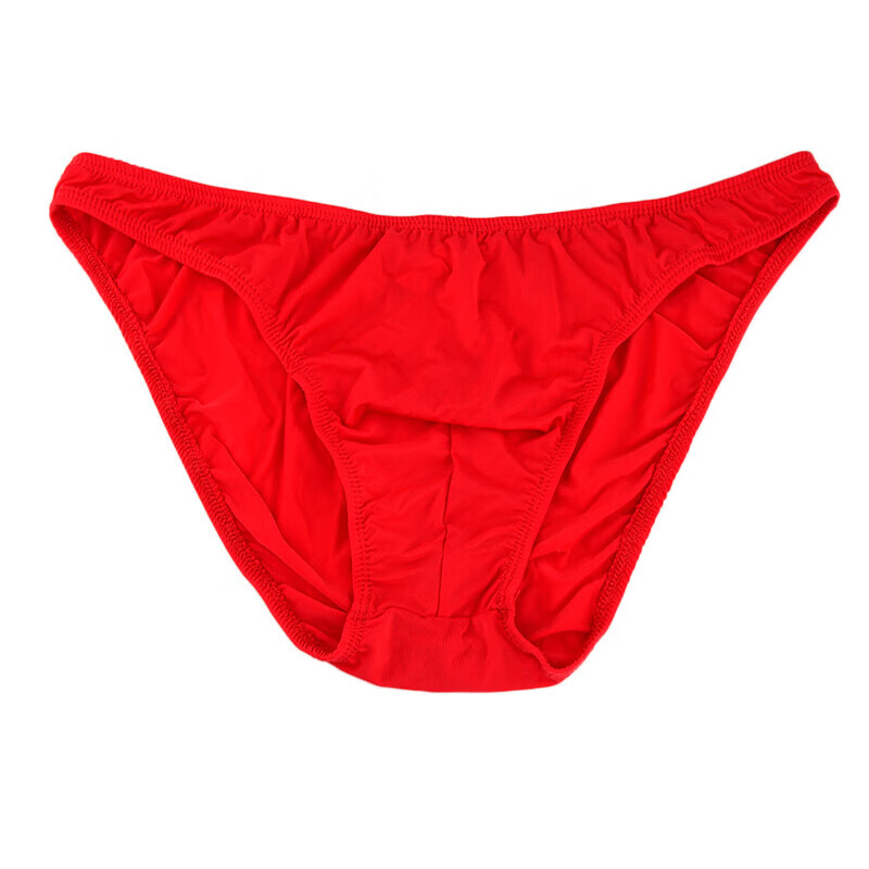 情趣内衣男式透明性感内裤透视星期裤高弹力冰丝三角裤4034均码 红色