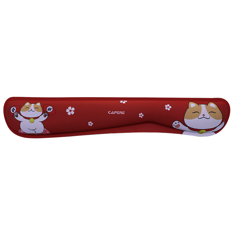 CAPERE(鎧雷) 鍵盤墊護(hù)腕 慢回彈大手托手腕墊 電腦辦公舒適腕墊手枕 招財(cái)貓H219 460x85x25mm