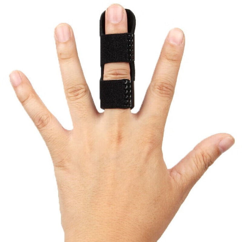 夹板指套护指关节保护弯曲伸直儿童锤状指支具矫正器 黑色双带(中指