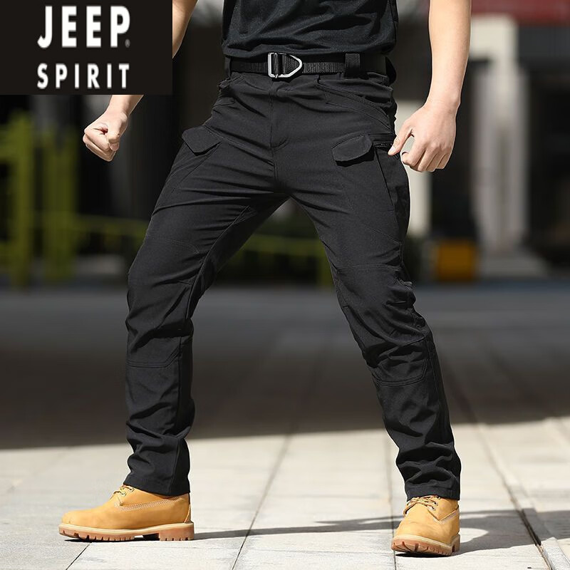 吉普(jeep)军迷裤作训执行官ix7男耐磨战术夏季修身冲锋裤子户外 黑色