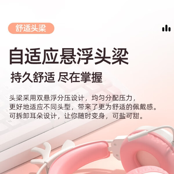 有线耳机头戴式 适用台式电脑游戏本笔记本天选6 5 4 3带耳麦电竞 带麦克风猫耳 黑色 降噪游戏吃鸡3.5mm接口圆孔版
