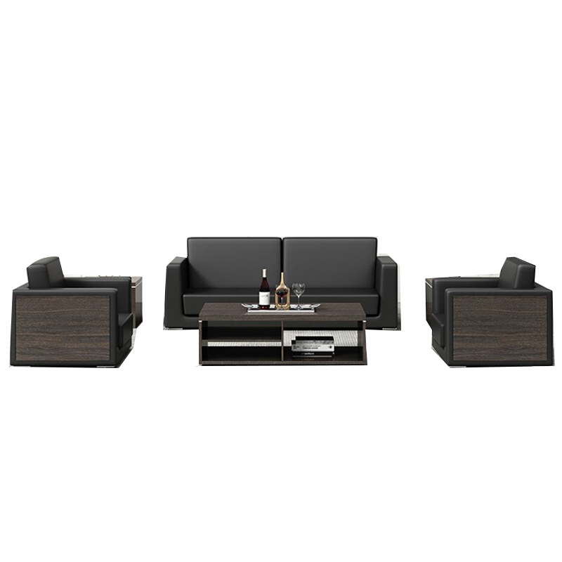 安美诚家具 办公沙发简约现代接待洽谈沙发茶几组合办公室商务沙发 3+1+1【西皮】