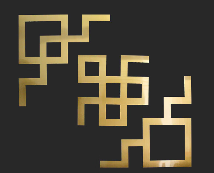 曦凰定制钛金不锈钢吊顶角花金属装饰线条客厅天花板背景墙中式造型中