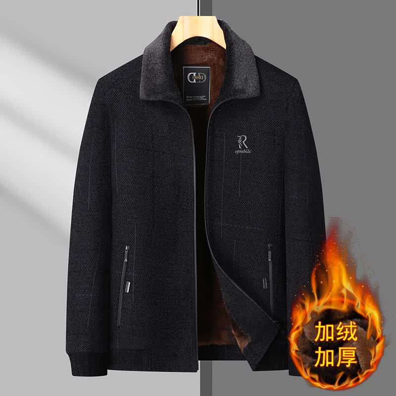 勤度中老年衣服60岁至70岁男爸爸秋冬季加绒加厚雪尼尔外套装保暖夹克 翻/冬季加绒款/黑蓝色 190码【145-165斤】怎么样,好用不?