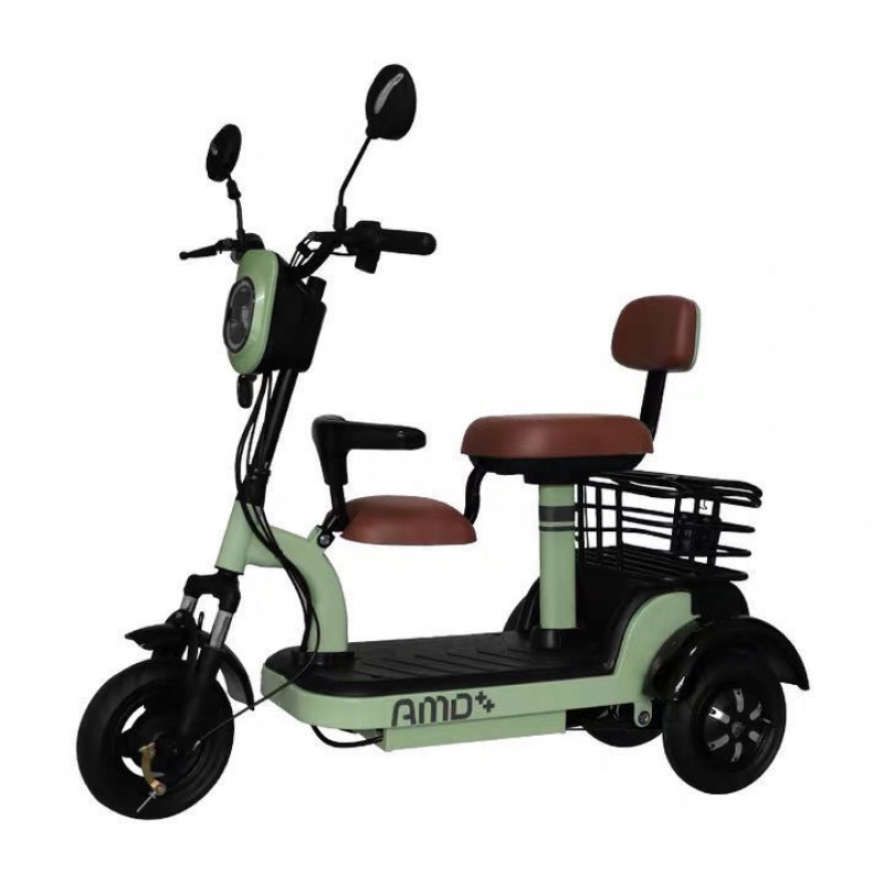 亲子电动三轮车迷你小型锂电家用女士接送孩子成人男女踏板电瓶电动车