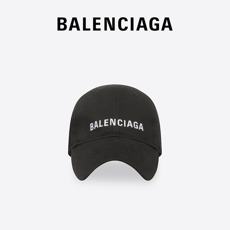 balenciaga巴黎世家男士品牌标识可调搭扣经典造型潮流棒球帽 黑色 l