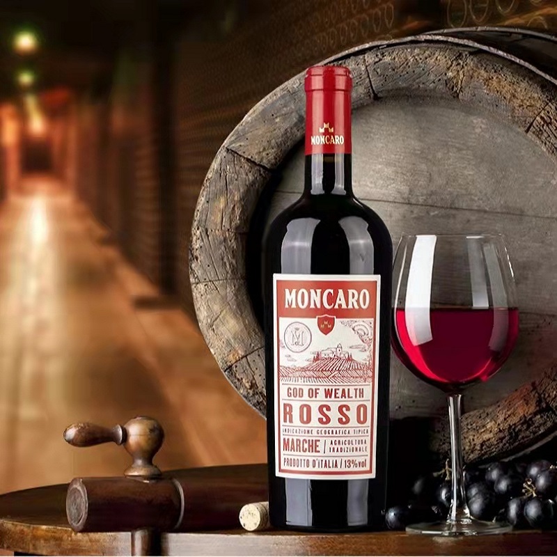 摩卡露意大利原瓶进口红酒 财神干红葡萄酒750ml*1瓶