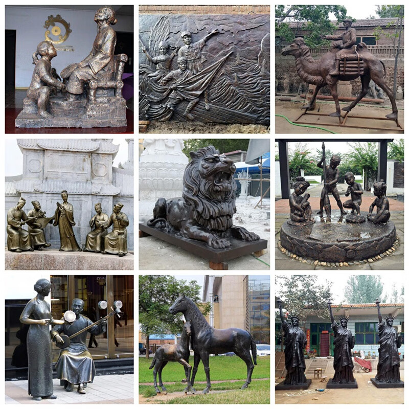 瀛乐 铸铜雕塑人物小品户外广场步行街金属雕塑青铜铸造工艺可加工制