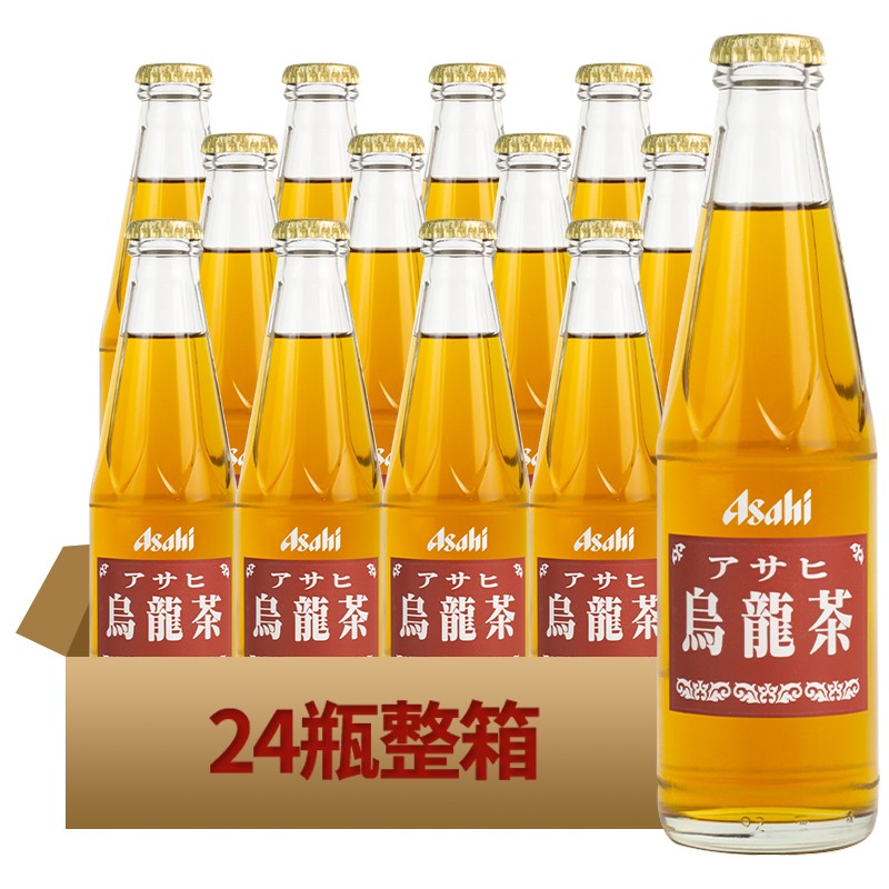 【整箱24瓶装】日本进口朝日饮料ASAHI无糖乌龙茶高颜值玻璃瓶装茶饮料200ml*24