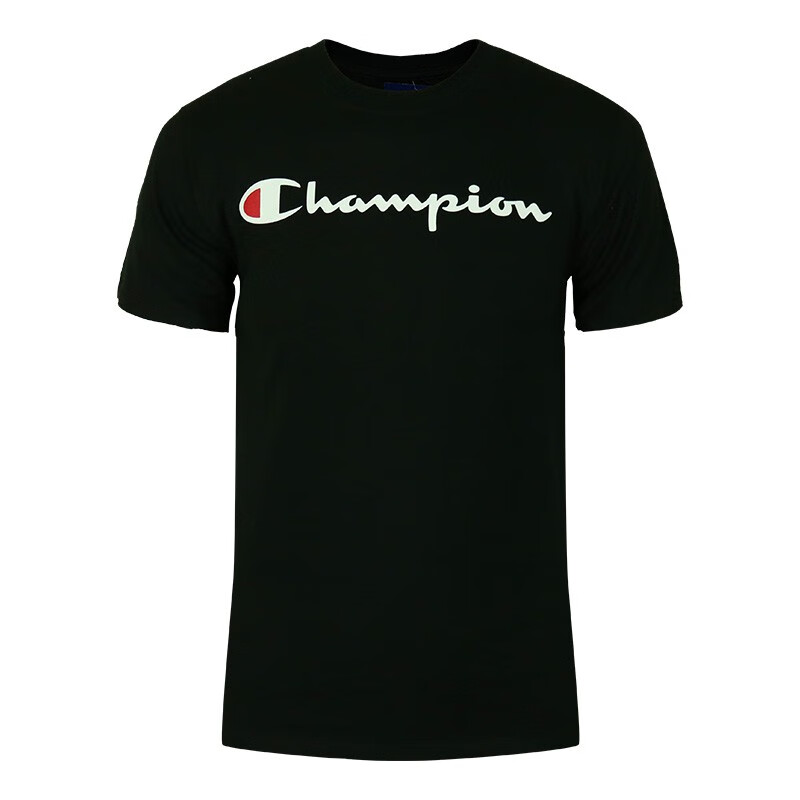 冠军Champion短袖男 夏季胶印logo半袖t恤 潮牌情侣款GT23H 黑色003 M