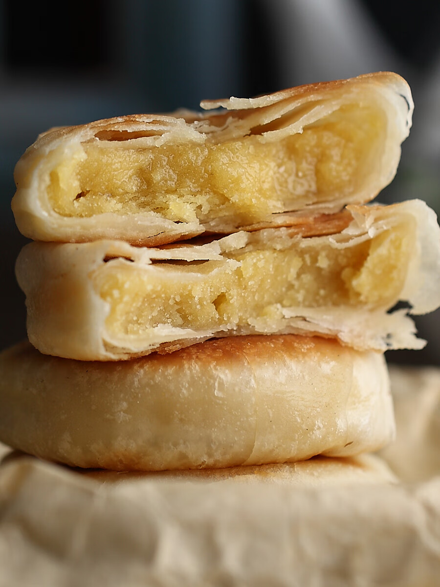 鲜有志广东潮汕特产惠来隆江咸绿豆饼酥皮手工传统老式糕点 绿豆饼1斤