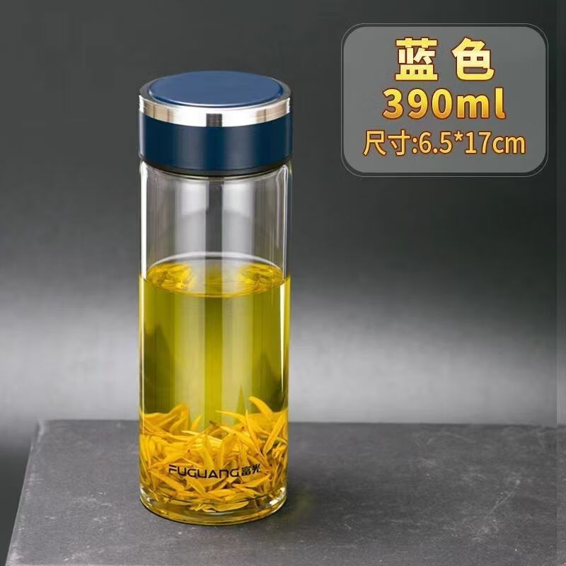 富光(fuguang)玻璃杯便携单层泡茶杯男耐高温水杯子大容量商务加厚