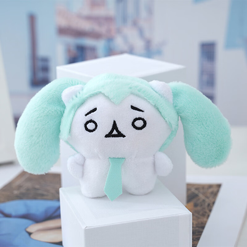 佳依乐卡通可爱初音未来公仔X颜文字毛绒玩具钥匙扣包包挂件女生小礼的 大眼 6cm