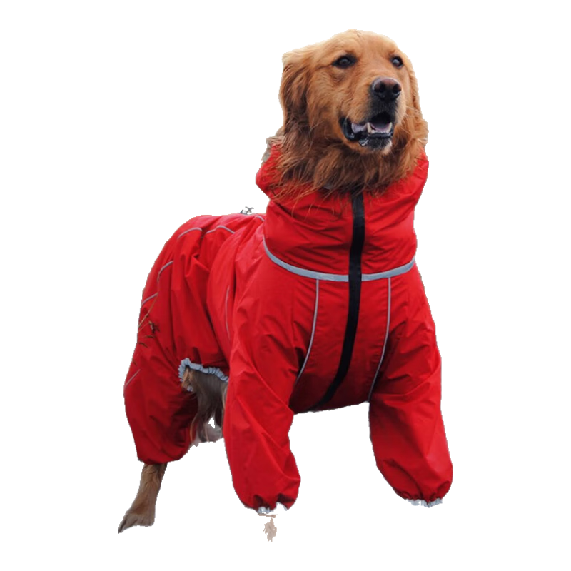 SLPC狗狗沖鋒衣雙層狗狗雨衣秋冬款保暖狗衣服防風(fēng)防雪防雨大型犬衣服 紅色 3XL（約60-90斤卡碼毛多拍大）