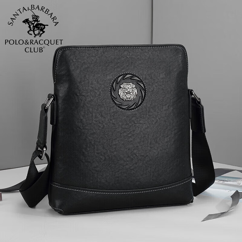 racquet club)单肩包男真皮休闲商务斜挎包头层牛皮竖款皮包男士背包