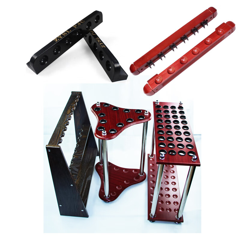 abdt实木台球杆架 台球杆架杆 塑料六孔实木挂杆架 墙式杆架 立式台球