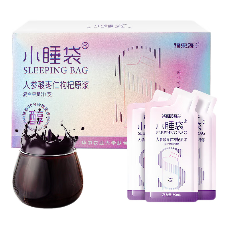福東海 小睡袋300Ml 桑葚黑枸杞人參酸棗仁百合原漿(30ml*10袋)