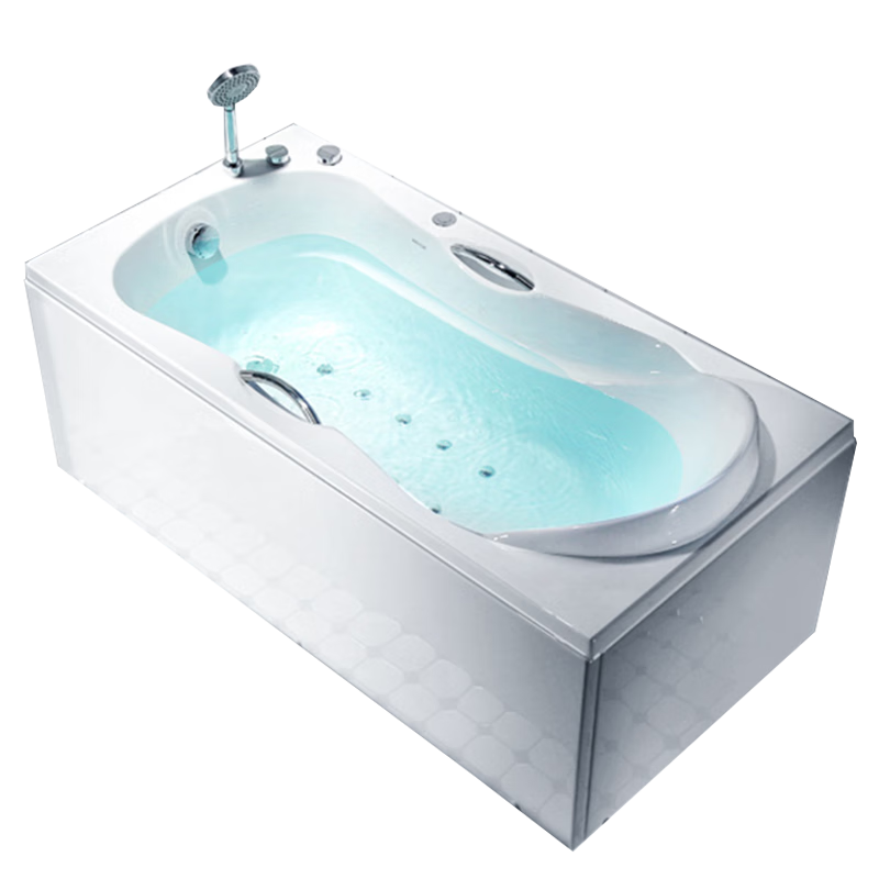 箭牌（ARROW） 亚克力普通浴缸五件套防滑浴缸家用小户型泡澡多尺寸一体成形 1.6米按摩五金浴缸AE6306 左裙