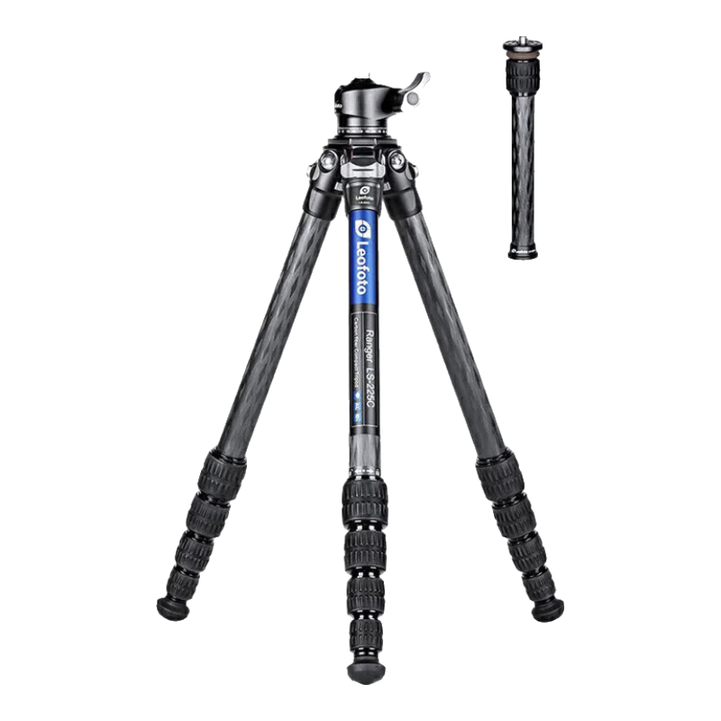 徠圖（Leofoto） 三腳架 碳纖維手機支架佳能尼康相機鏡頭攝影三腳架云臺套裝 LS-225C套裝+AM-1+PC-90II+DC-222C