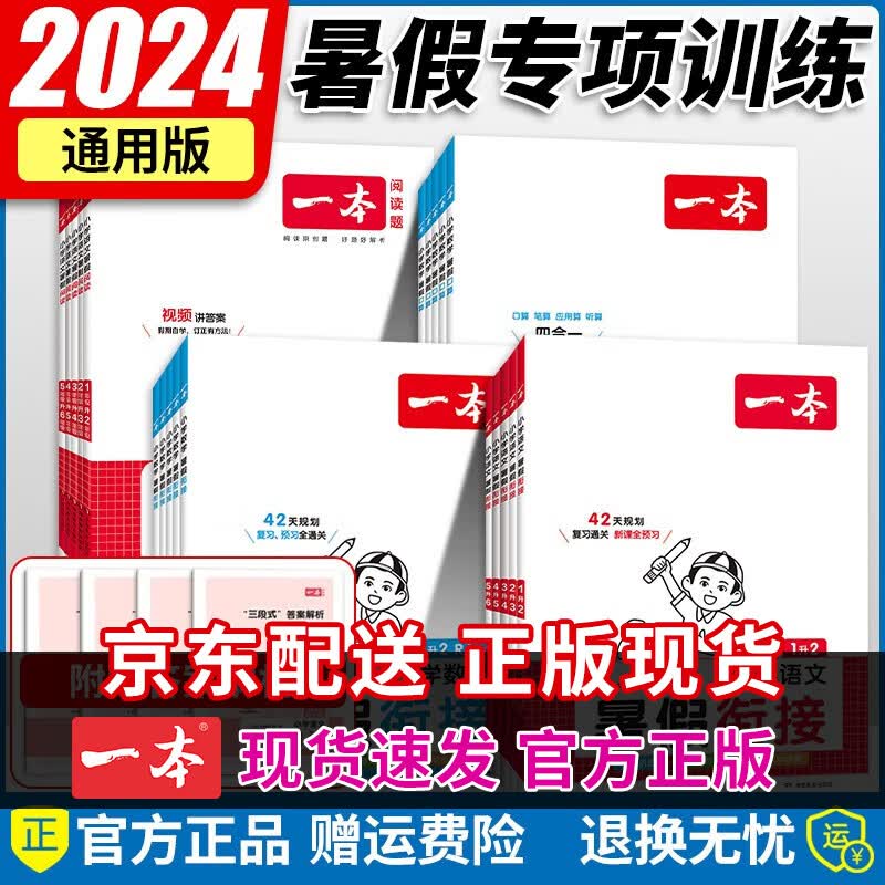 2023新版一本暑假衔接小学生一二三四五六年级上册下册语文阅读理解数学口算同步练习题课外练习册专项强化训练书暑假作业本人教版