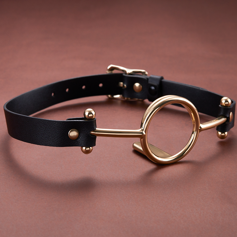 sm趣口球口塞性道具口枷爱女用品变态捆绑夫妻项圈男. 金色 口枷