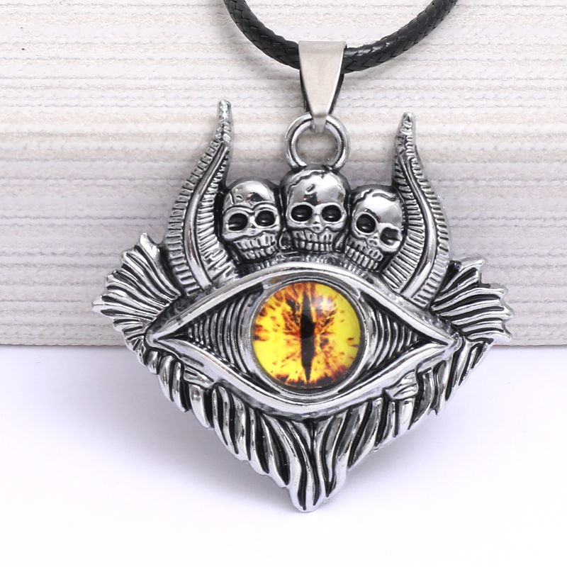 江浸月 男生项链个性潮流 韩版男士霸气恶魔之眼项链兄弟二人吊坠sn