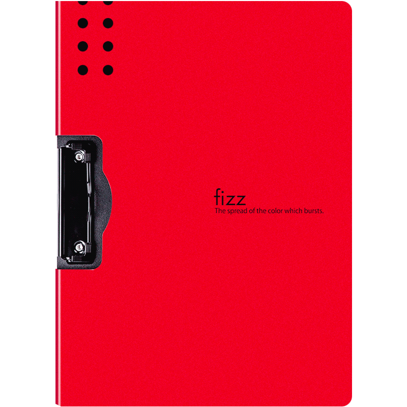 飛茲（fizz）省力夾具A4橫式折頁(yè)板夾資料夾按壓夾加厚PP文件夾試卷資料收納夾辦公文具學(xué)生用品紅色 FZ10006
