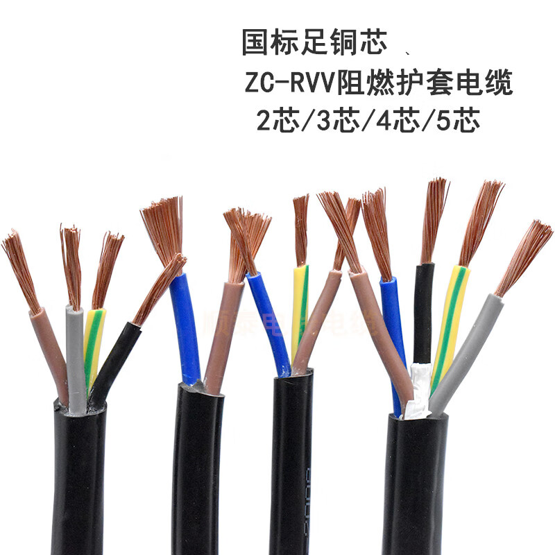 扑哩扑剌金阳光电缆rvv2芯3芯4芯11.52.