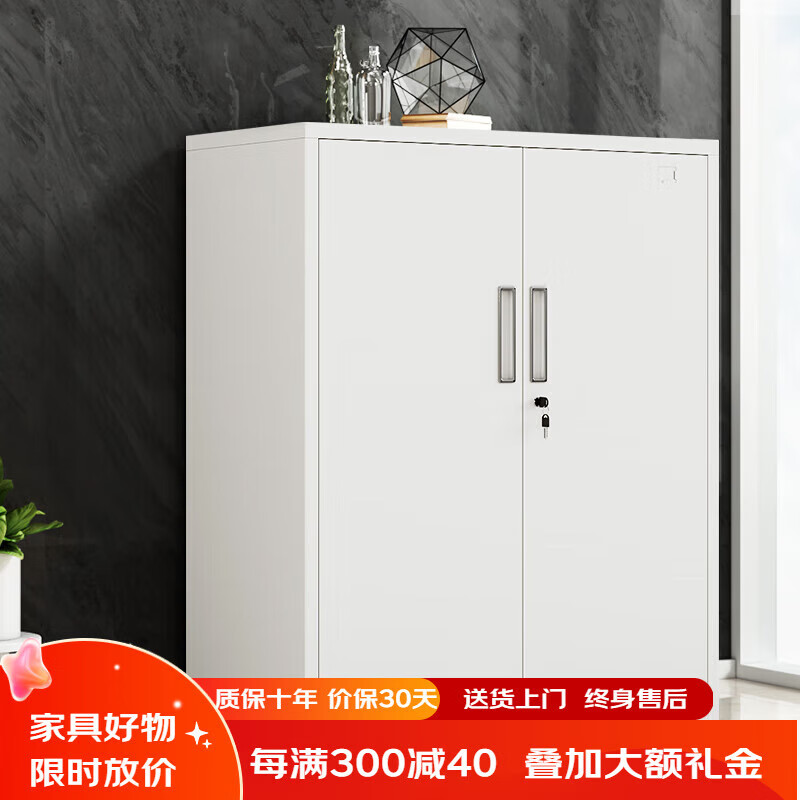 豫基恩文件柜鐵皮柜矮柜儲(chǔ)物柜辦公柜工具柜抽屜柜茶水柜小柜子帶 加厚 1020對(duì)開(kāi)門(mén)矮柜