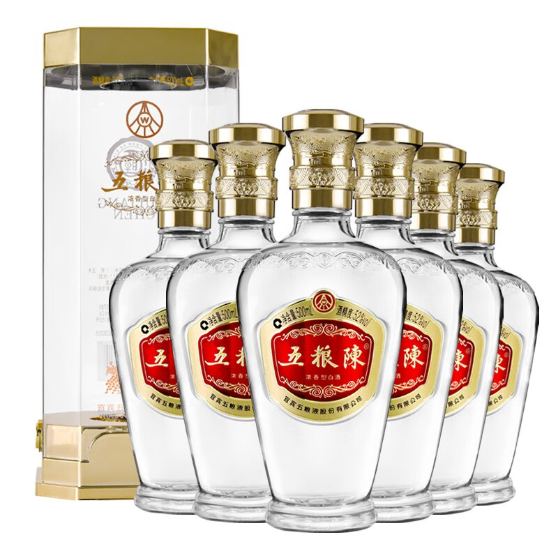 五粮液股份公司 浓香型白酒 52度高度酒 52度 500ml 6瓶 五粮陈典范