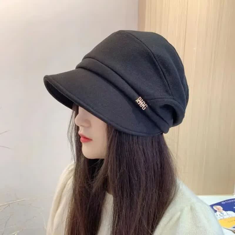 确不凡大圆脸适合戴的帽子女冬季大脸显瘦渔夫日系气质休闲帽大头围