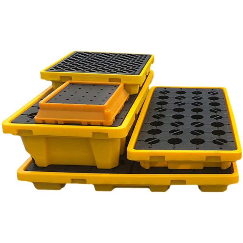 化学品防漏托盘工厂用废机油桶防泄漏油桶托盘吨危废防渗漏托盘 单桶