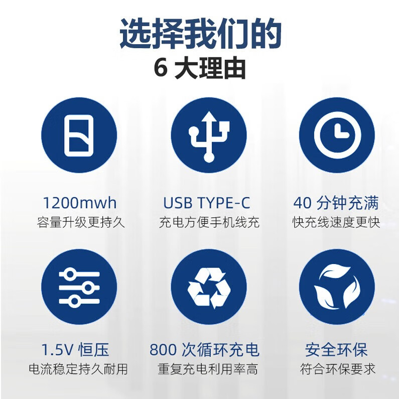 恒锂 CONSTANT LI恒锂1200mwh可充电锂电池type-c接口充电电池套装USB充电电池 【6节】1200mwh（线+盒+头）