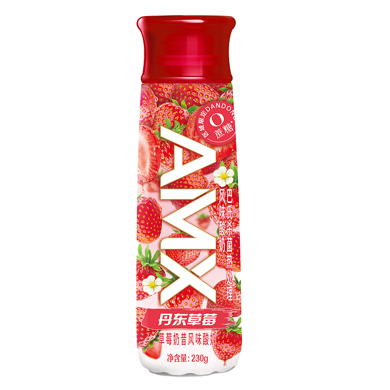 伊利 安慕希AMX丹东草莓奶昔风味酸奶230g*10瓶/箱 