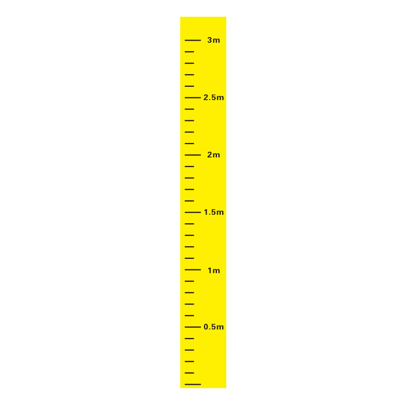 消防水池液位刻度水箱水位牌罐体尺不干胶防水贴 黄色 35x100cm