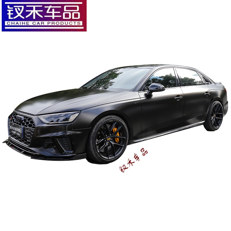 2021款奥迪a4l改装黑武士包围中网前脸雾灯外观配件前后唇车窗饰条