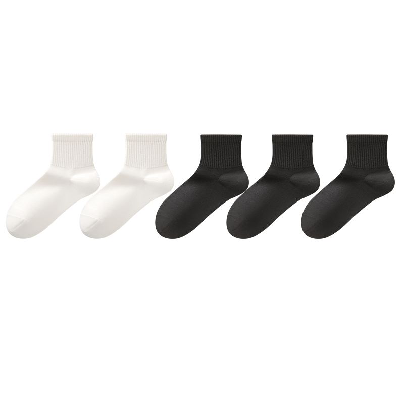 棉竹屋【JDF姜妍同款】襪子女秋冬軟棉棉中筒襪純棉抗菌防臭女士短襪5雙