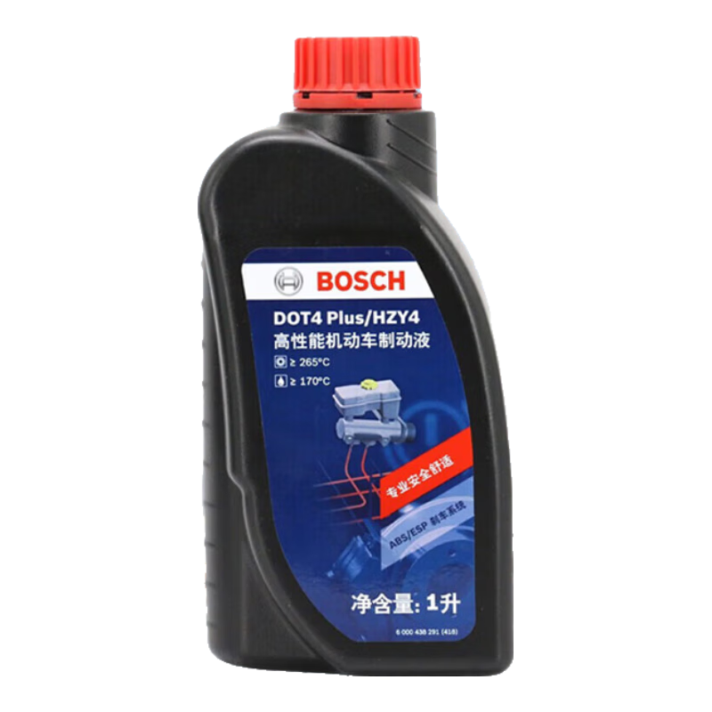 博世（BOSCH）DOT4plus升级版刹车油制动液/离合器油通用型1L装汽车养护套装