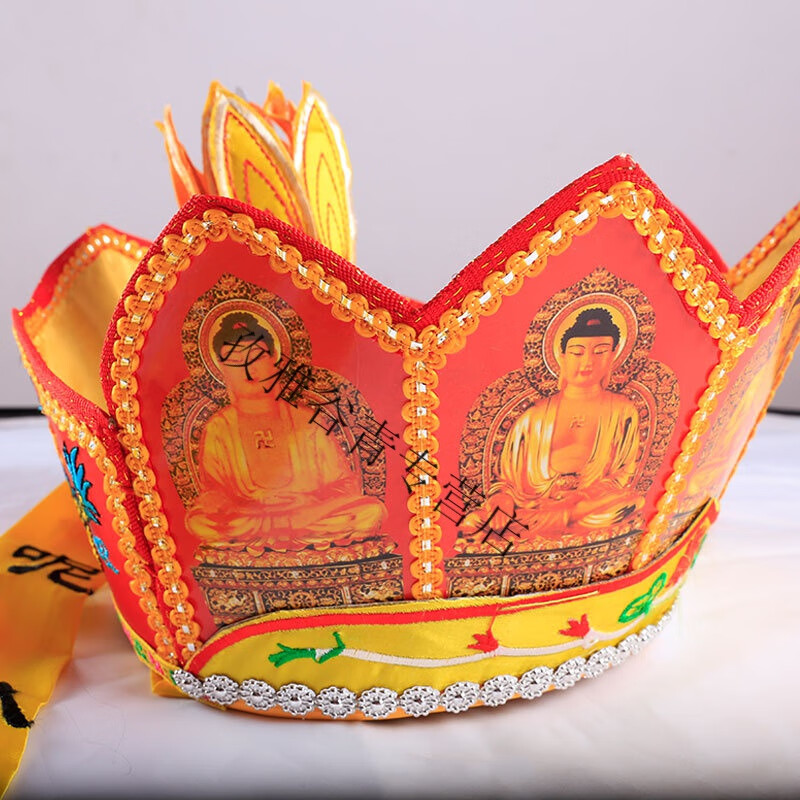 和尚帽子佛法帽毗卢帽可水洗僧帽佛教用品胶片五佛帽